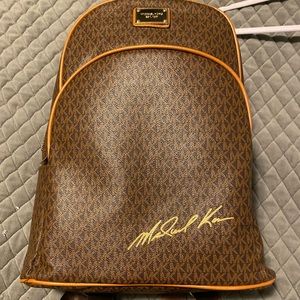 Michael Kors Tan and Brown Backpack